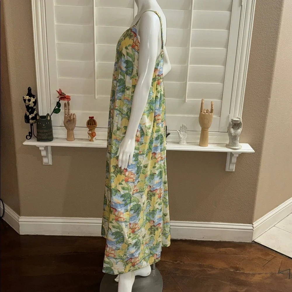 Abercrombie & Fitch Sweetheart Babydoll Maxi Dress Yellow Print